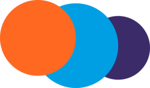 Ensemble de rond orange bleu et violet